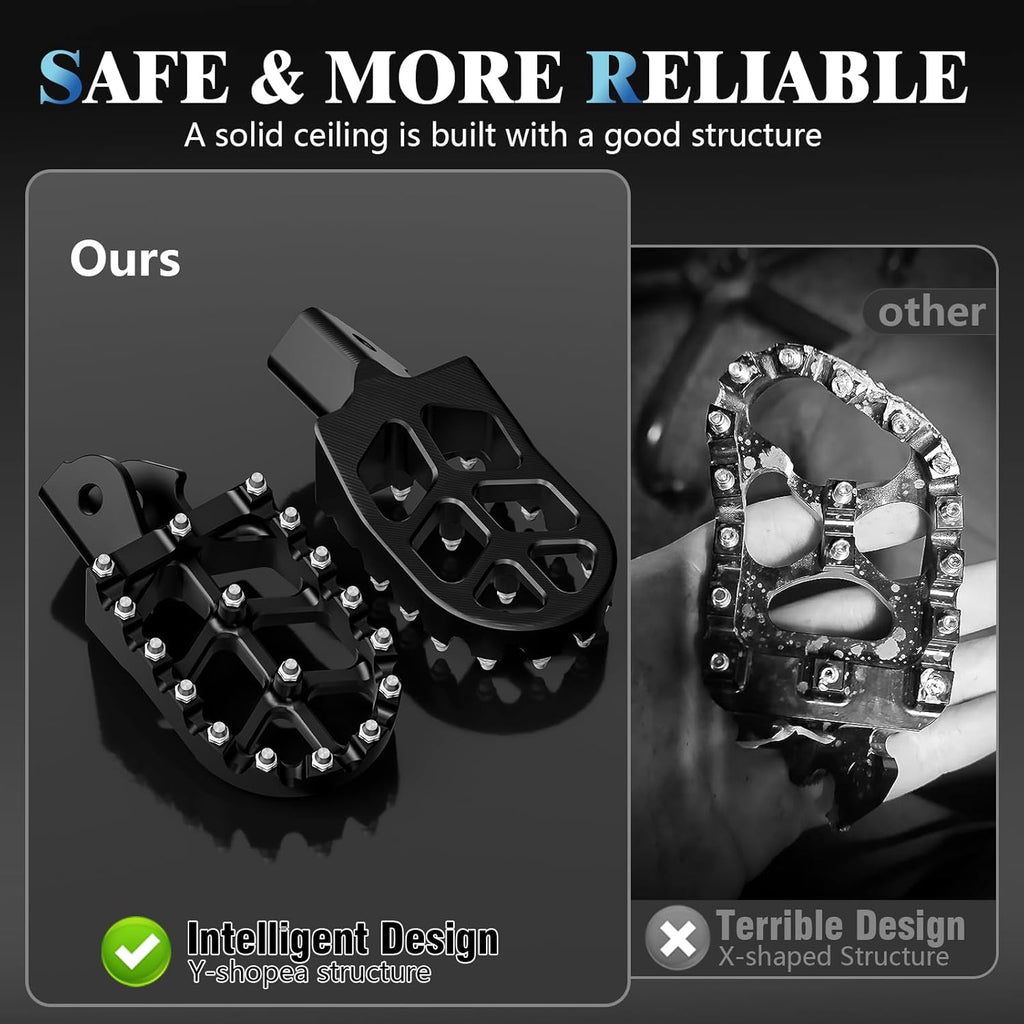 Electric Dirt Bike Wider Foot Pegs Footpegs CNC for Surron Sur Ron LBX Eride Pro SS 2.0 3.0 E-Ride Pro SR/S 79Bike Falcon GT Ventus One Talaria Sting MX3/R MX4 Black