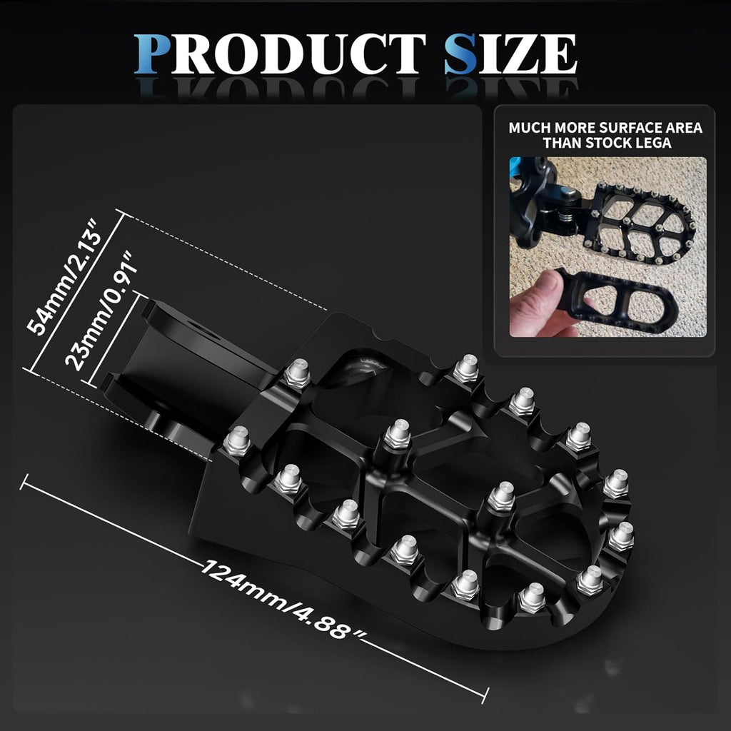 Electric Dirt Bike Wider Foot Pegs Footpegs CNC for Surron Sur Ron LBX Eride Pro SS 2.0 3.0 E-Ride Pro SR/S 79Bike Falcon GT Ventus One Talaria Sting MX3/R MX4 Black