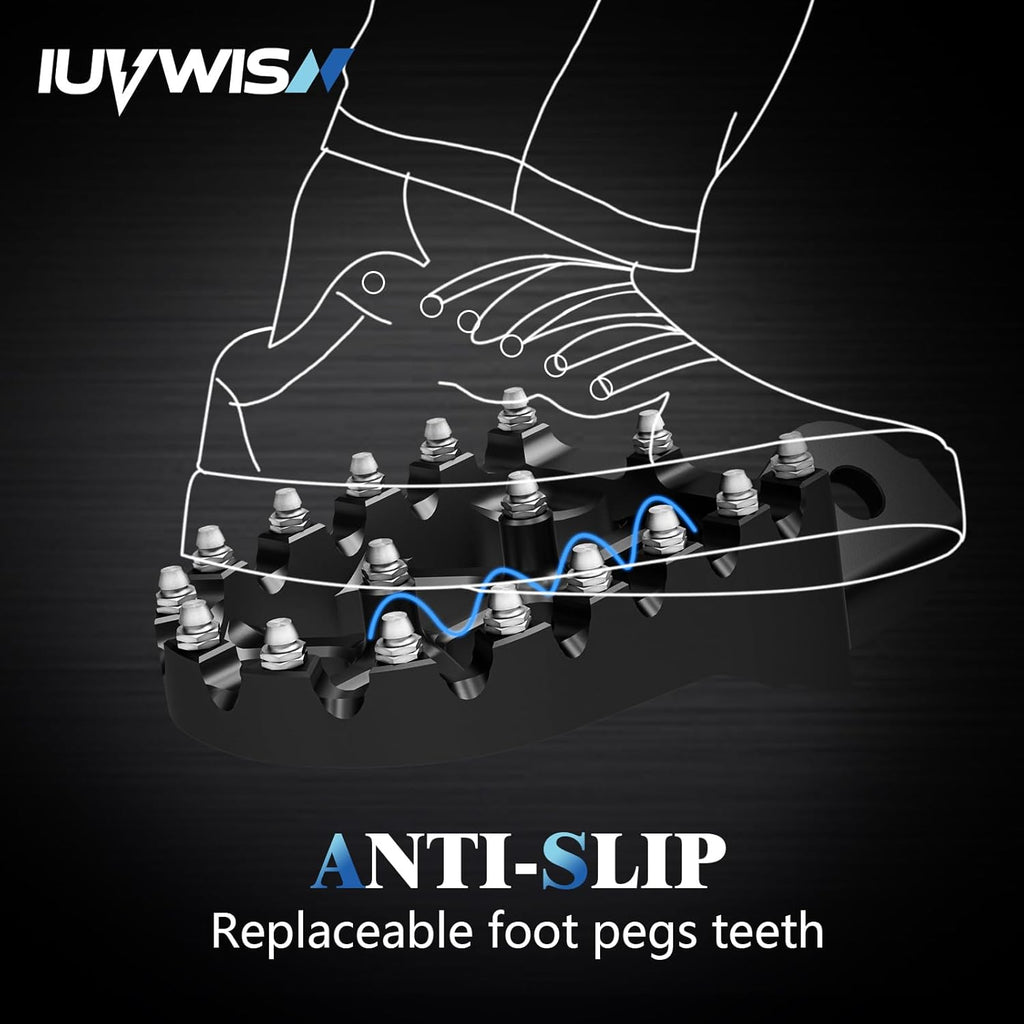 Electric Dirt Bike Wider Foot Pegs Footpegs CNC for Surron Sur Ron LBX Eride Pro SS 2.0 3.0 E-Ride Pro SR/S 79Bike Falcon GT Ventus One Talaria Sting MX3/R MX4 Black