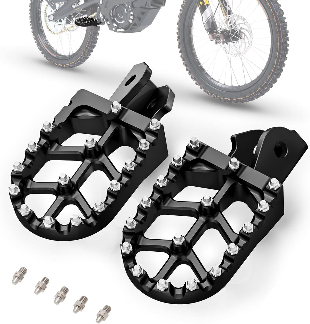 Electric Dirt Bike Wider Foot Pegs Footpegs CNC for Surron Sur Ron LBX Eride Pro SS 2.0 3.0 E-Ride Pro SR/S 79Bike Falcon GT Ventus One Talaria Sting MX3/R MX4 Black